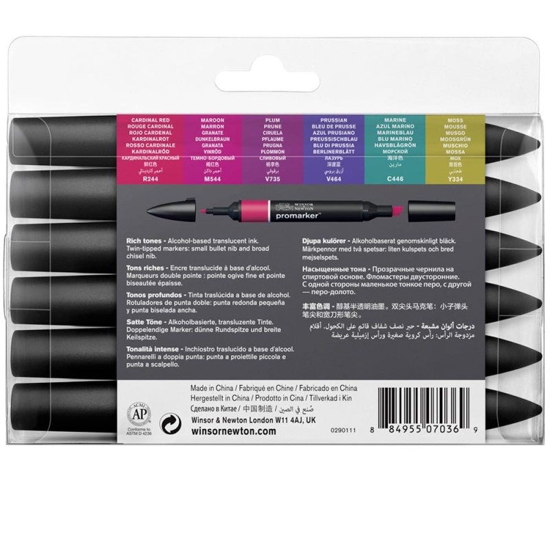 Zestaw Promarker 6 szt Rich Tones Winsor &amp; Newton
