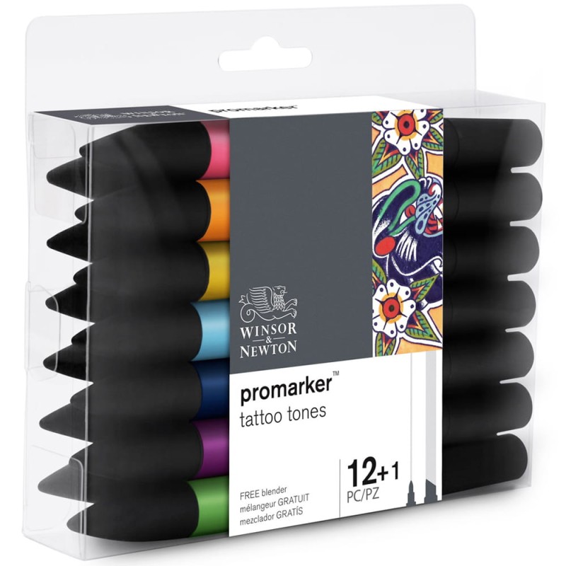 Zestaw Promarker 12 szt + 1 gratis Tattoo Tones Winsor &amp; Newton
