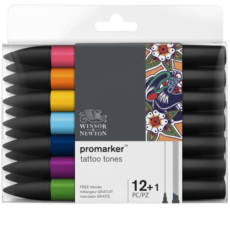 Zestaw Promarker 12 szt + 1 gratis Tattoo Tones Winsor &amp; Newton