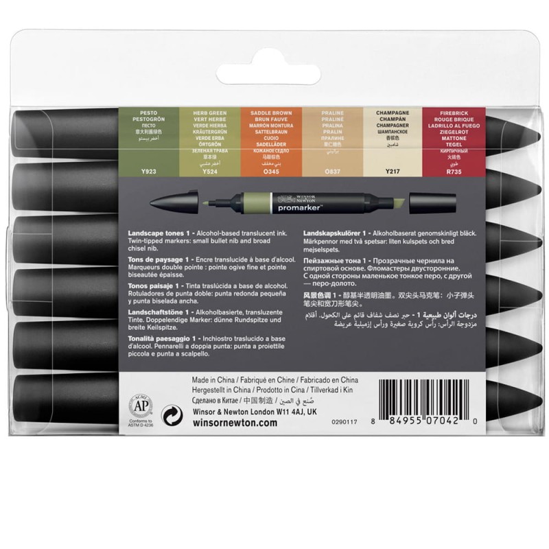 Zestaw Promarker 6 szt Landscape Tones Winsor &amp; Newton
