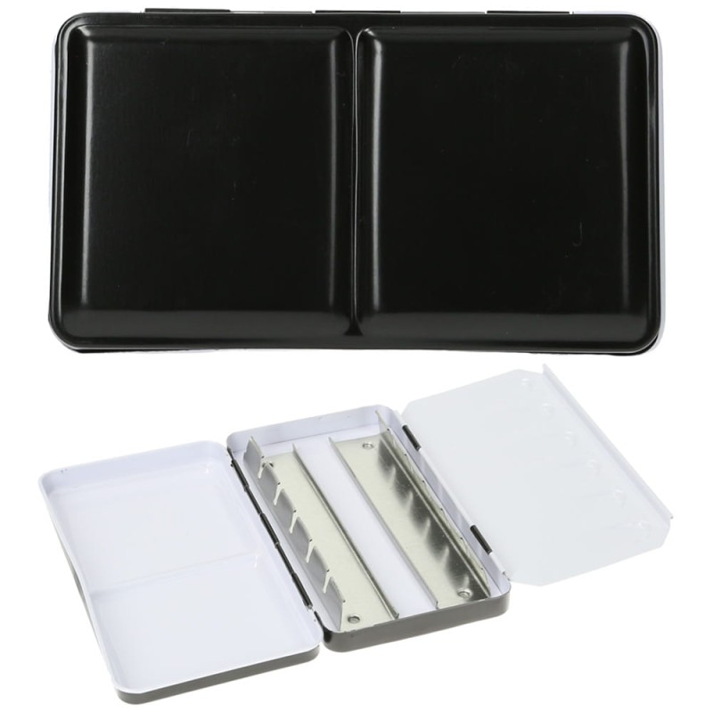 Kasetka metalowa Czarna Renesans MAŁA na akwarele 12 półkostek