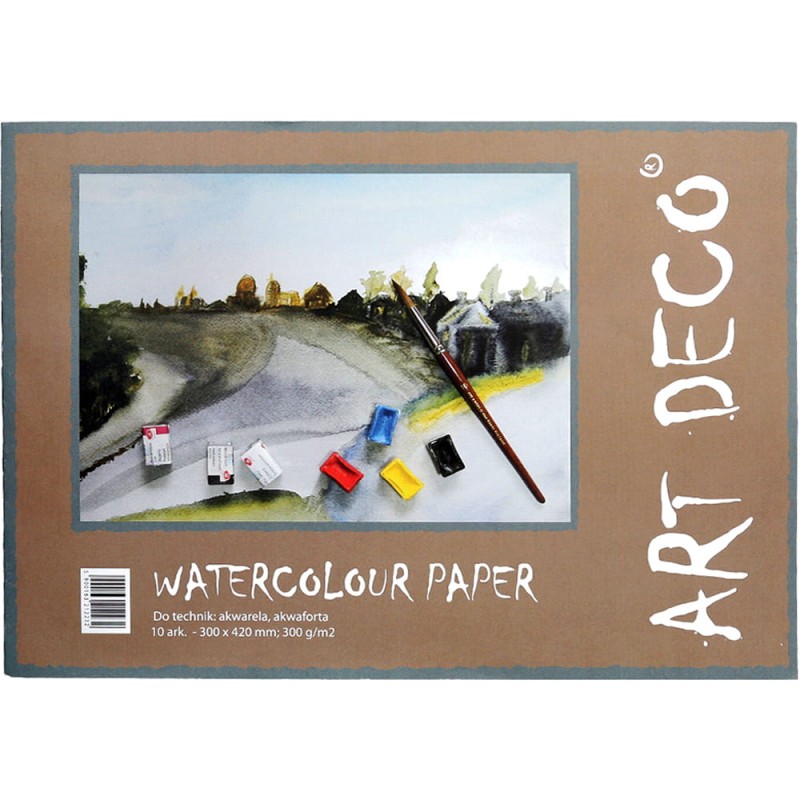 Blok do akwareli i akwaforty Art Deco - A3, 300 g, 10 ark. 01