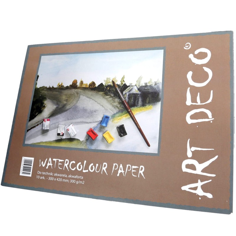 Blok do akwareli i akwaforty Art Deco - A3, 300 g, 10 ark. 02