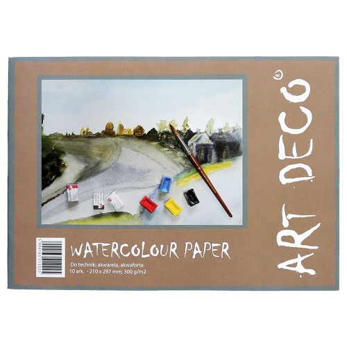Blok do akwareli i akwaforty Art Deco - A4, 300 g, 10 ark.