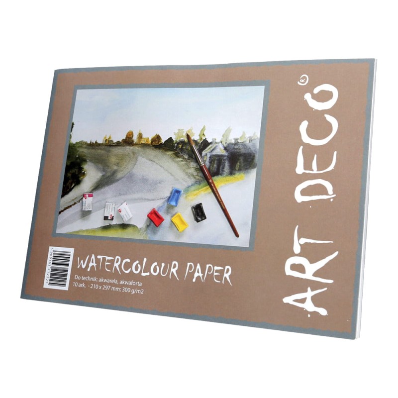 Blok do akwareli i akwaforty Art Deco - A4, 300 g, 10 ark. 02