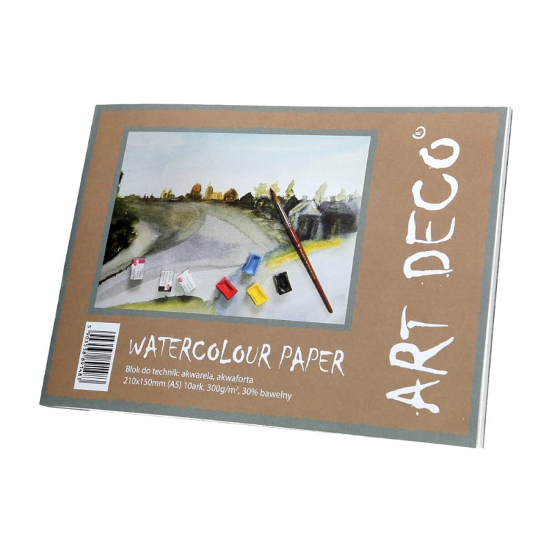 Blok do akwareli i akwaforty Art Deco - A5, 300 g, 10 ark.  02