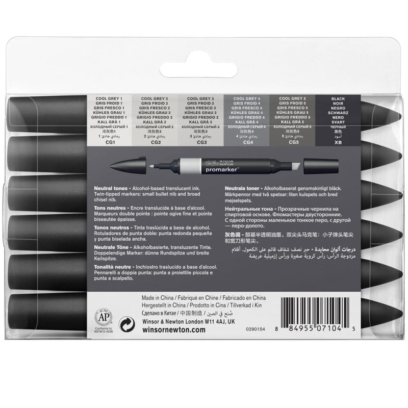 Zestaw Promarker 6 szt Neutral Tones Winsor &amp; Newton