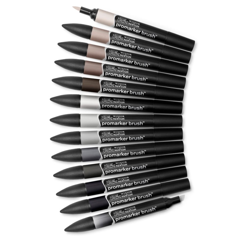 Zestaw Promarker Brush 12+1 szt Neutral Tones Winsor &amp; Newton