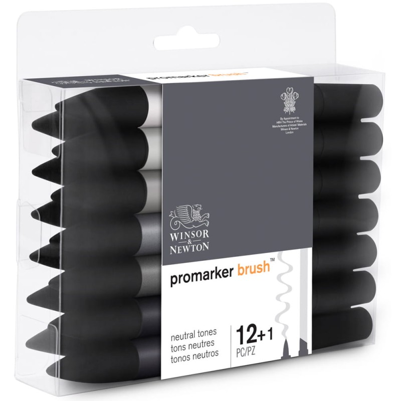 Zestaw Promarker Brush 12+1 szt Neutral Tones Winsor &amp; Newton
