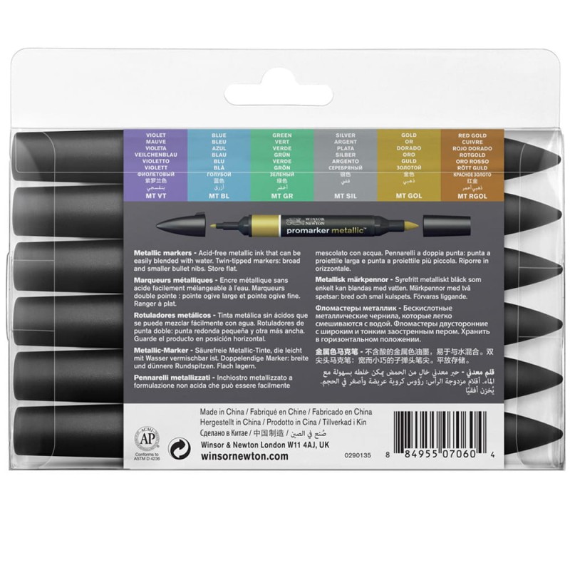 Zestaw Promarker 6 szt Metallic Tones Winsor &amp; Newton