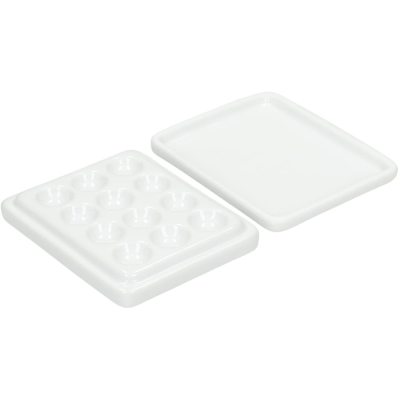 Paletka porcelanowa Renesans z pokrywką 12 zagłębień