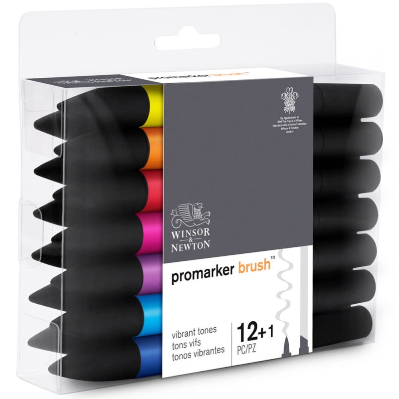 Zestaw Promarker Brush 12+1 szt Vibrant Tones Winsor &amp; Newton