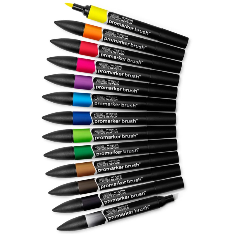 Zestaw Promarker Brush 12+1 szt Vibrant Tones Winsor &amp; Newton