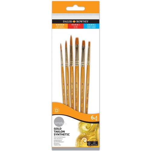 Zestaw pędzli syntetycznych  Daler-Rowney set 2 - 6 szt.
