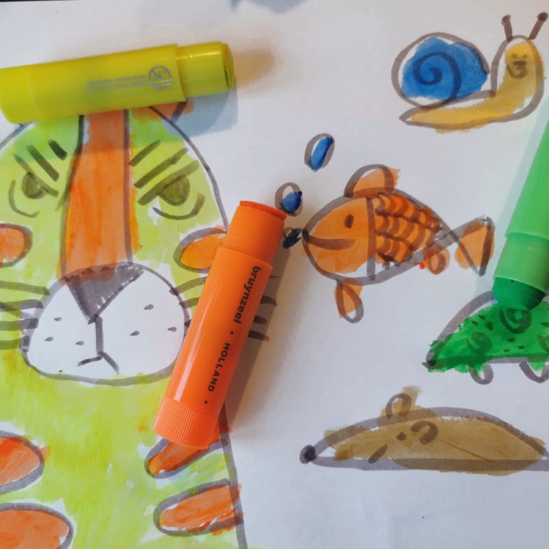 Kredki wykręcane Bruynzeel Poster paint stick set Basic 6 colours