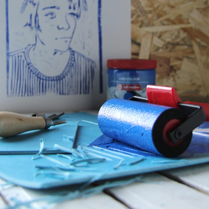 Wałek gumowy do linorytu Soft Art Creation 95 mm