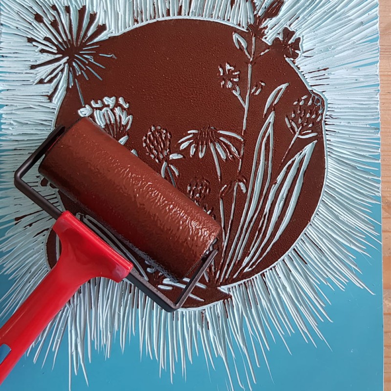 Wałek gumowy do linorytu Soft Art Creation 95 mm