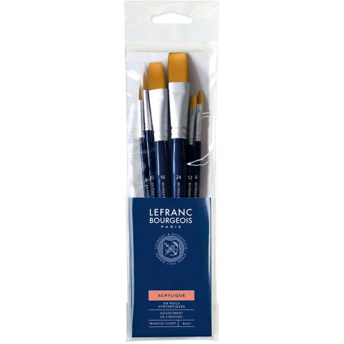 Zestaw pędzli syntetycznych Lefranc & Bourgeois - 6 szt.