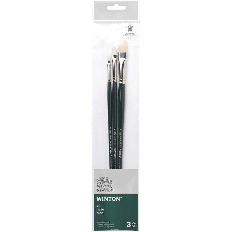 Zestaw pędzli szczecinowych Winsor &amp; Newton Winton 1 - 3 szt., płaskie