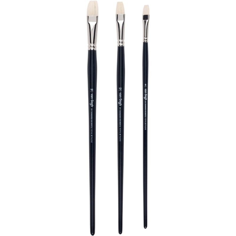 Zestaw pędzli szczecinowych Van Gogh 210 - 3 szt., płaskie