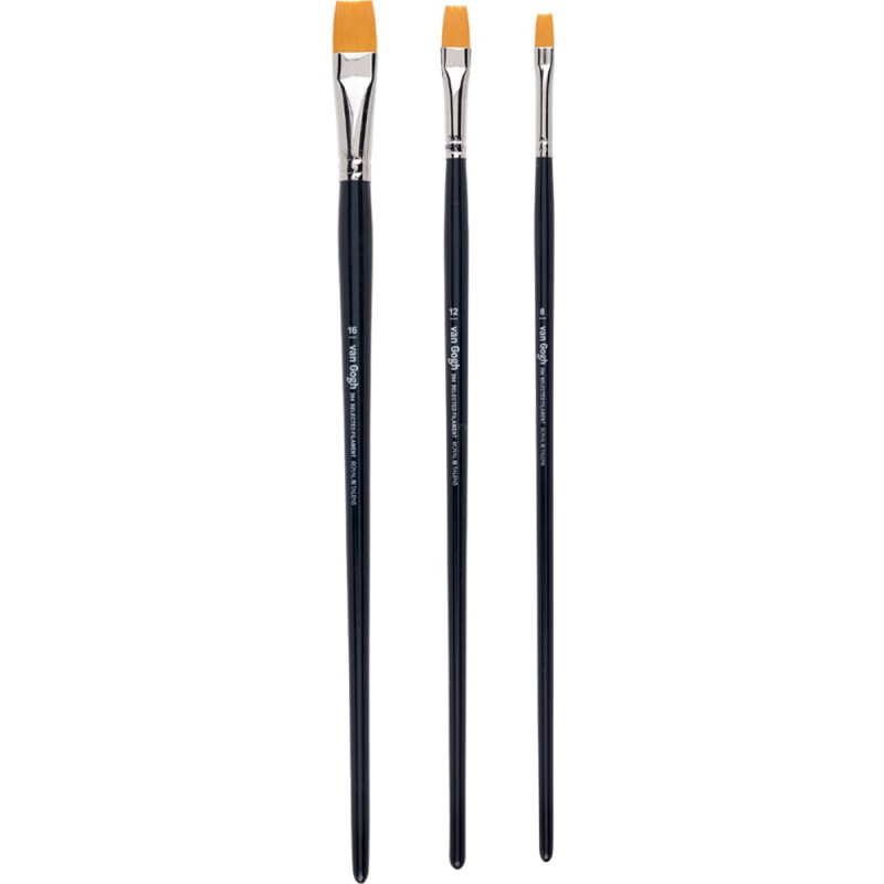 Zestaw pędzli syntetycznych Van Gogh 294 - 3 szt., płaskie