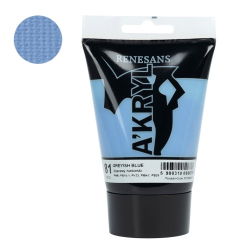 Farba akrylowa Renesans A'kryl 100 ml - 81 Szarawy niebieski