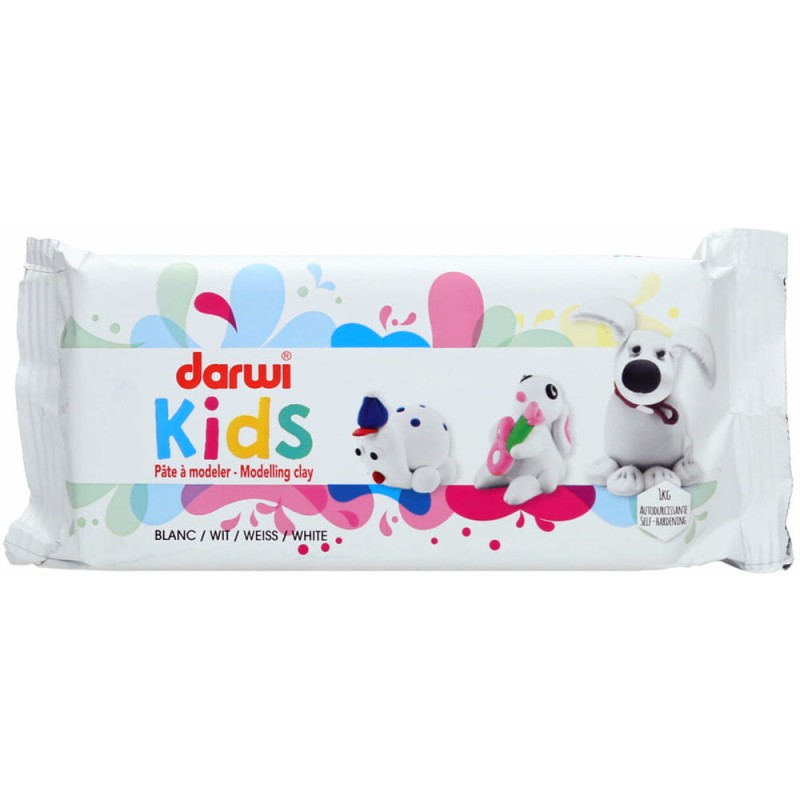 Glina samoutwardzalna dla dzieci Darwi biała 1 kg 03