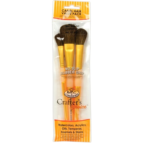 Pędzle syntetyczne imitacja włosia wielbłąda R&L zestaw - 3 szt.