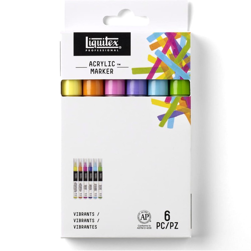 Zestaw markerów akrylowych Liquitex vibrant set 6 x 2 mm