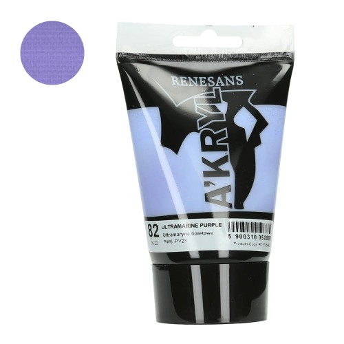 Farba akrylowa Renesans A'kryl 100 ml - 82 Ultramaryna fioletowa