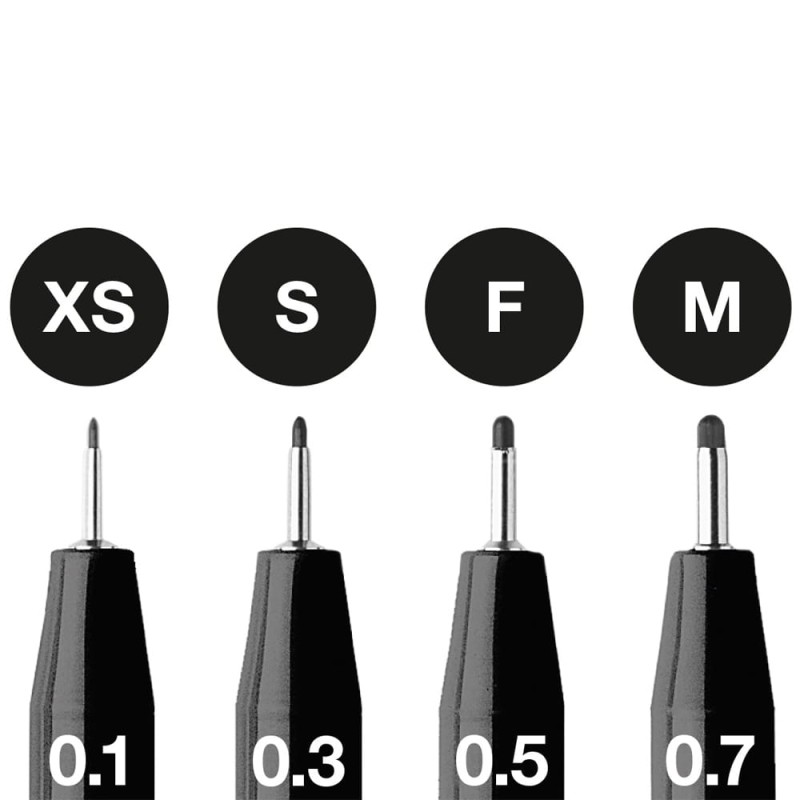 Cienkopisy artystyczne Pitt Artist Pen - black (XS, S, F, M)-.jpg