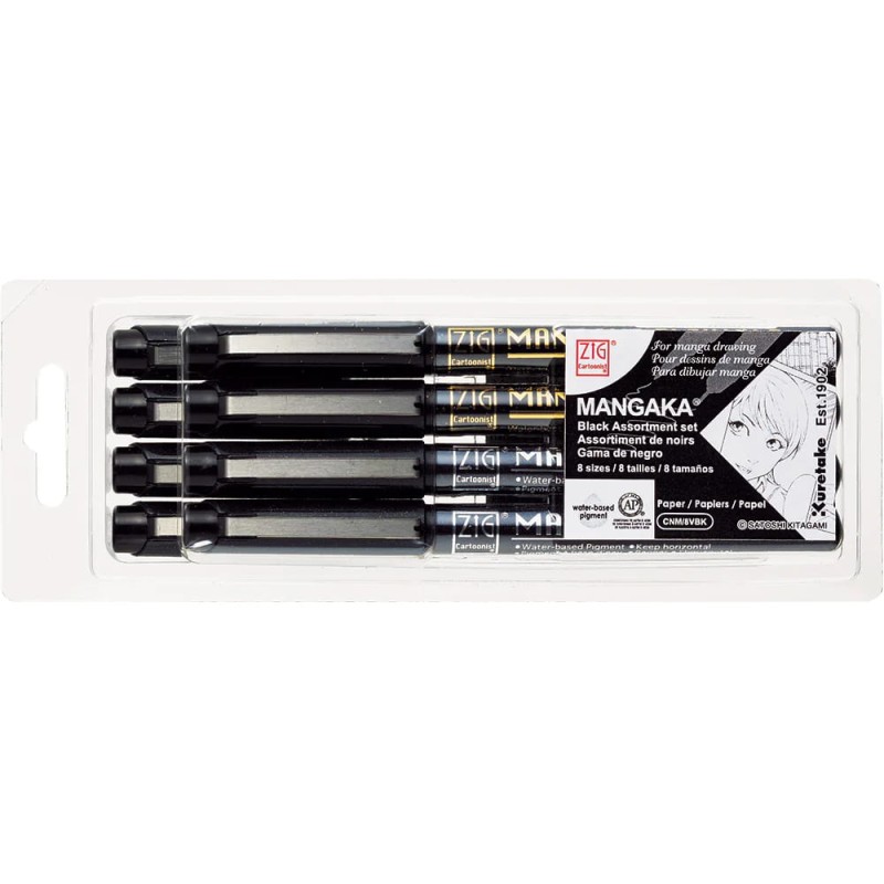 Zestaw pisaków Zig MANGAKA CNM 8VBK - BLACK 8 szt.jpg
