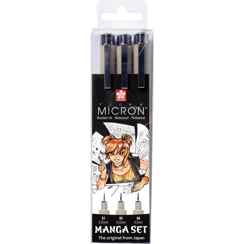 Cienkopisy Pigma Micron Manga Set Sakura 3 szt