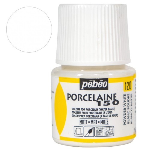 Farba do porcelany Pebeo Porcelaine 150°C Matt 45 ml - 120 Powder White (Matowa)