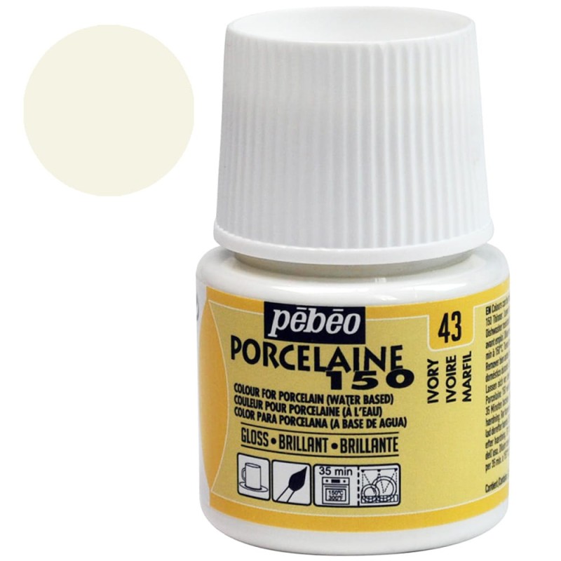 Farba do porcelany Pebeo Porcelaine 150°C 45 ml - 43 Ivory