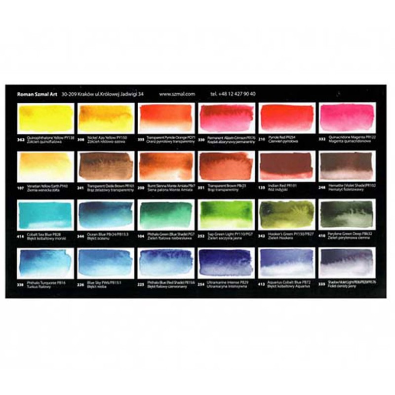 Zestaw akwareli Aquarius Andrzej Gosik w kostkach 24 szt 05