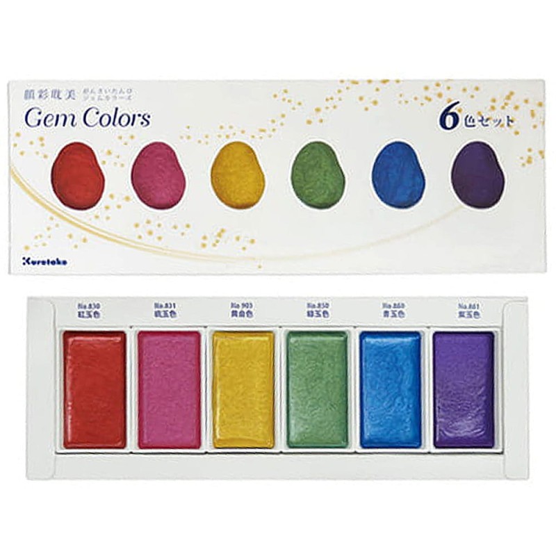 Farby akwarelowe Gansai Tambi Gem Colors 6 szt