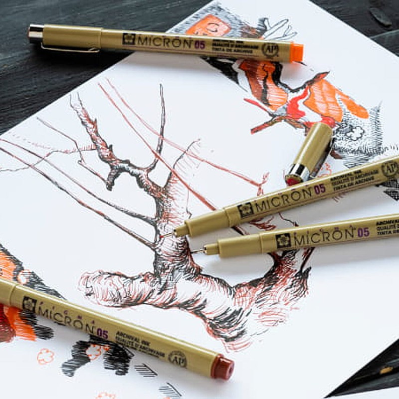 Cienkopisy Pigma Micron Fineliners VAG GOGH MUSEUM Sakura 4 szt
