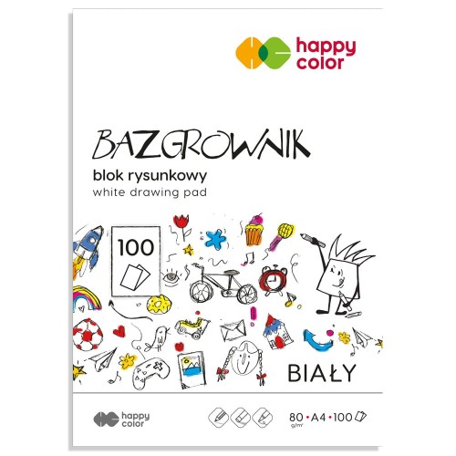 Blok rysunkowy Bazgrownik  Happy Color - A4, 80 g, 100 ark.