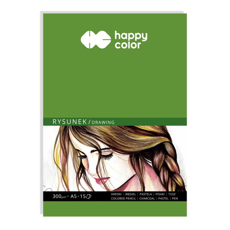 Blok do rysunku Happy Color Rysunek - A5, 300 g, 15 ark