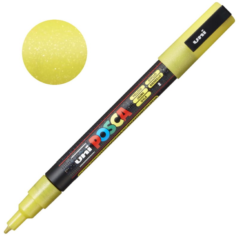 Pisak POSCA 3ML 0.9-1.3 mm 02 Glitter Yellow