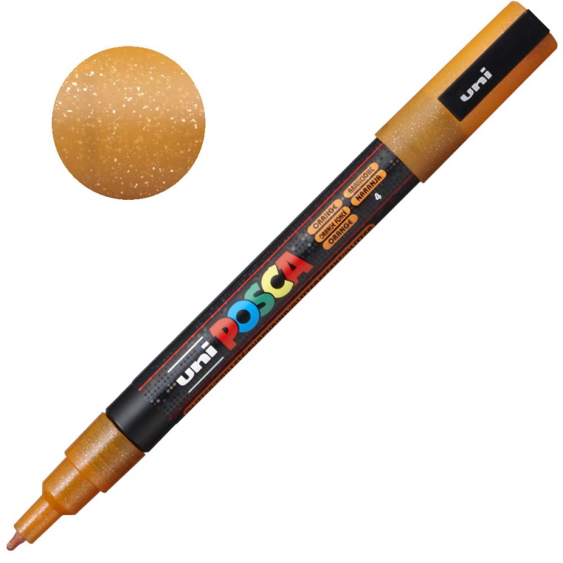 Pisak POSCA 3ML 0.9-1.3 mm 04 Gliter Orange