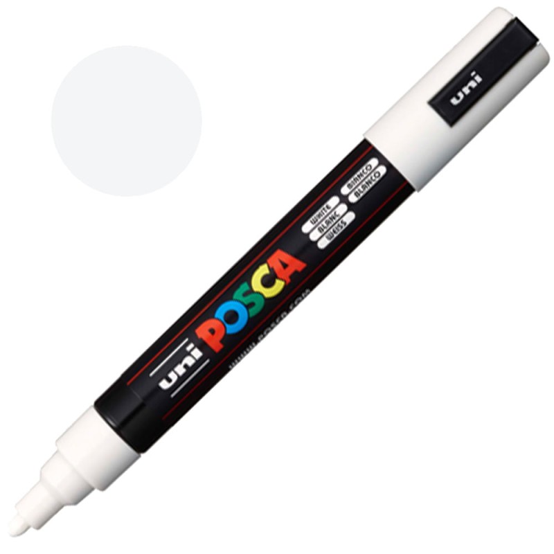 Pisak POSCA PC 5M 1 8  2 5 mm 01 White 01