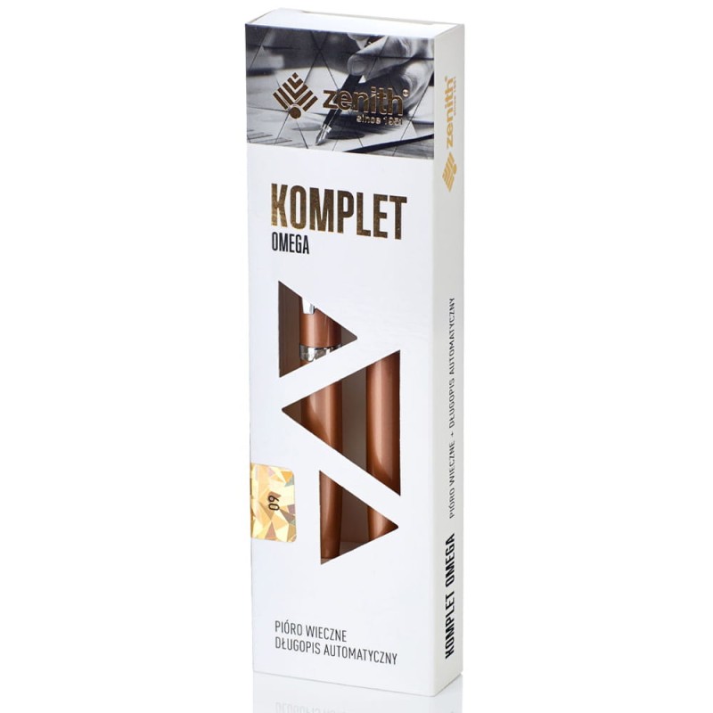 Komplet Zenith Omega długopis + pióro Miedziany