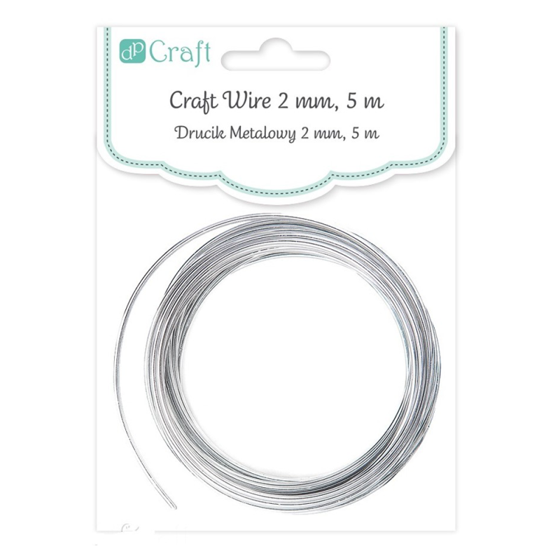 Drucik metalowy DP Craft 2 mm 5 m - srebrny