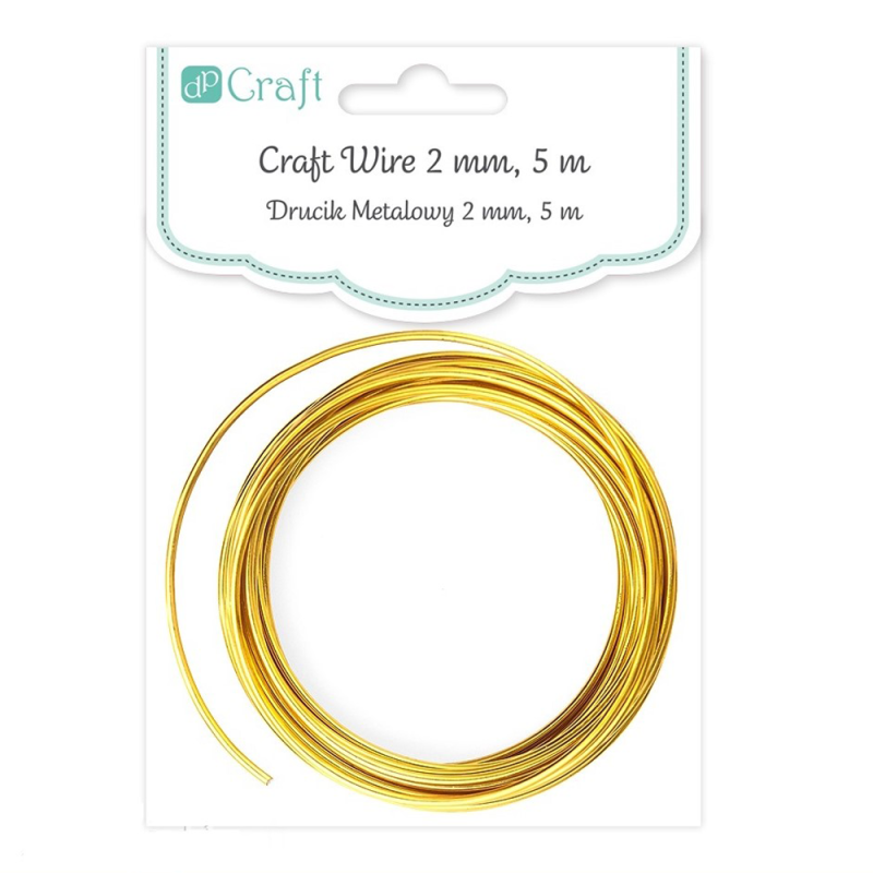 Drucik metalowy DP Craft 2 mm 5 m - złoty