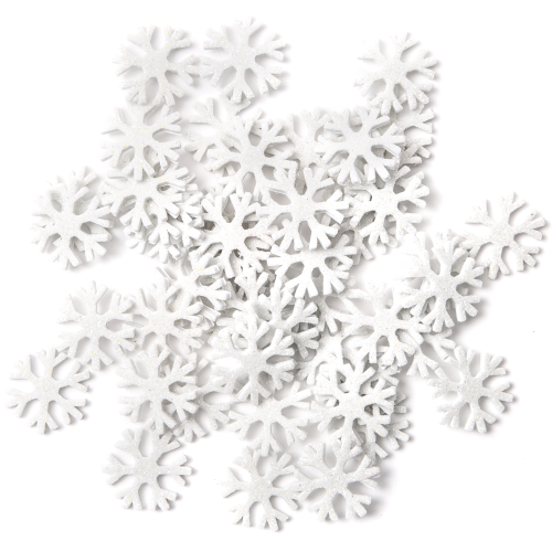 Naklejki z pianki 3D brokatowe dpCraft 50 szt. - śnieżynki