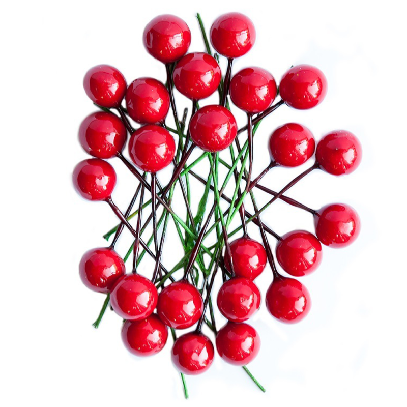 Owoce ostrokrzewu DP Craft 1,2 cm 24 szt. czerwone