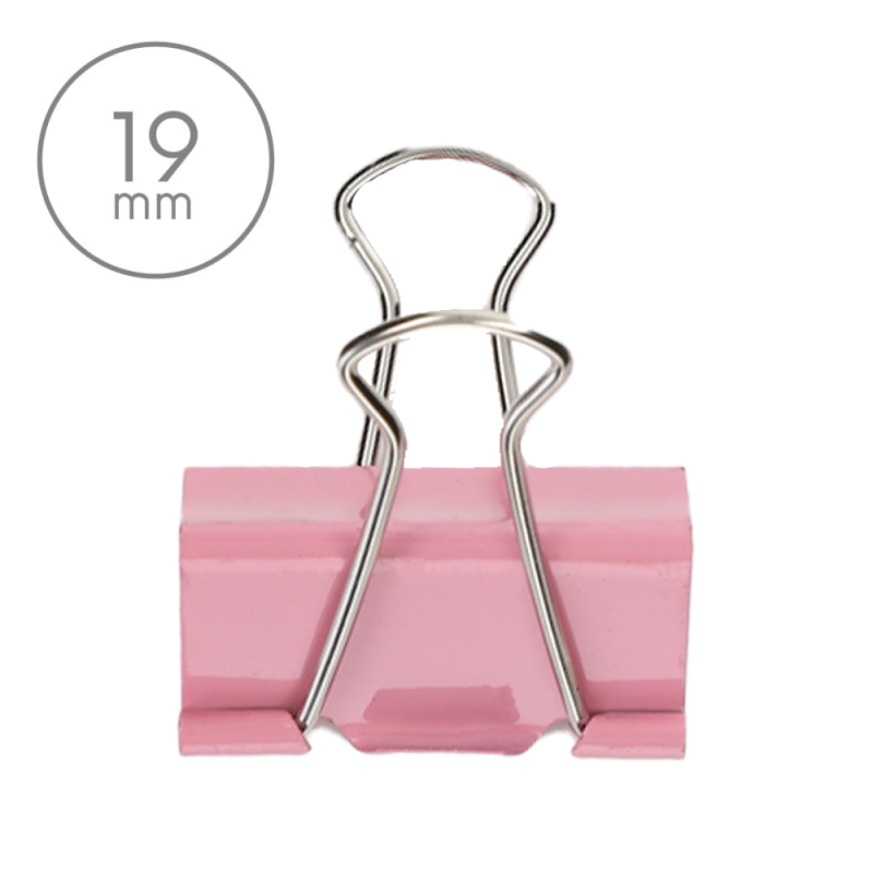 Klips biurowy 19mm różowy