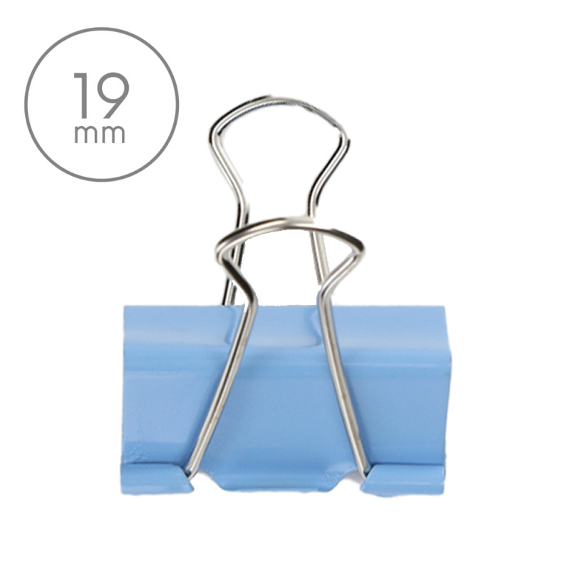Klips biurowy 19mm niebieski